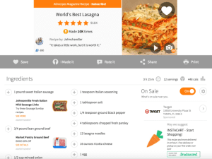 instacart allrecipes