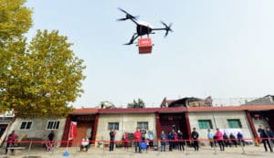 JD.com Uses Unmanned Delivery Helicopters To Deliver Parcels In Xi'An